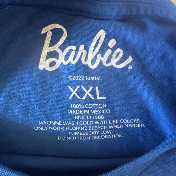 Barbie Blue Short Sleeve Tee with Multicolored Doll Graphic - Picture 2 of 6
